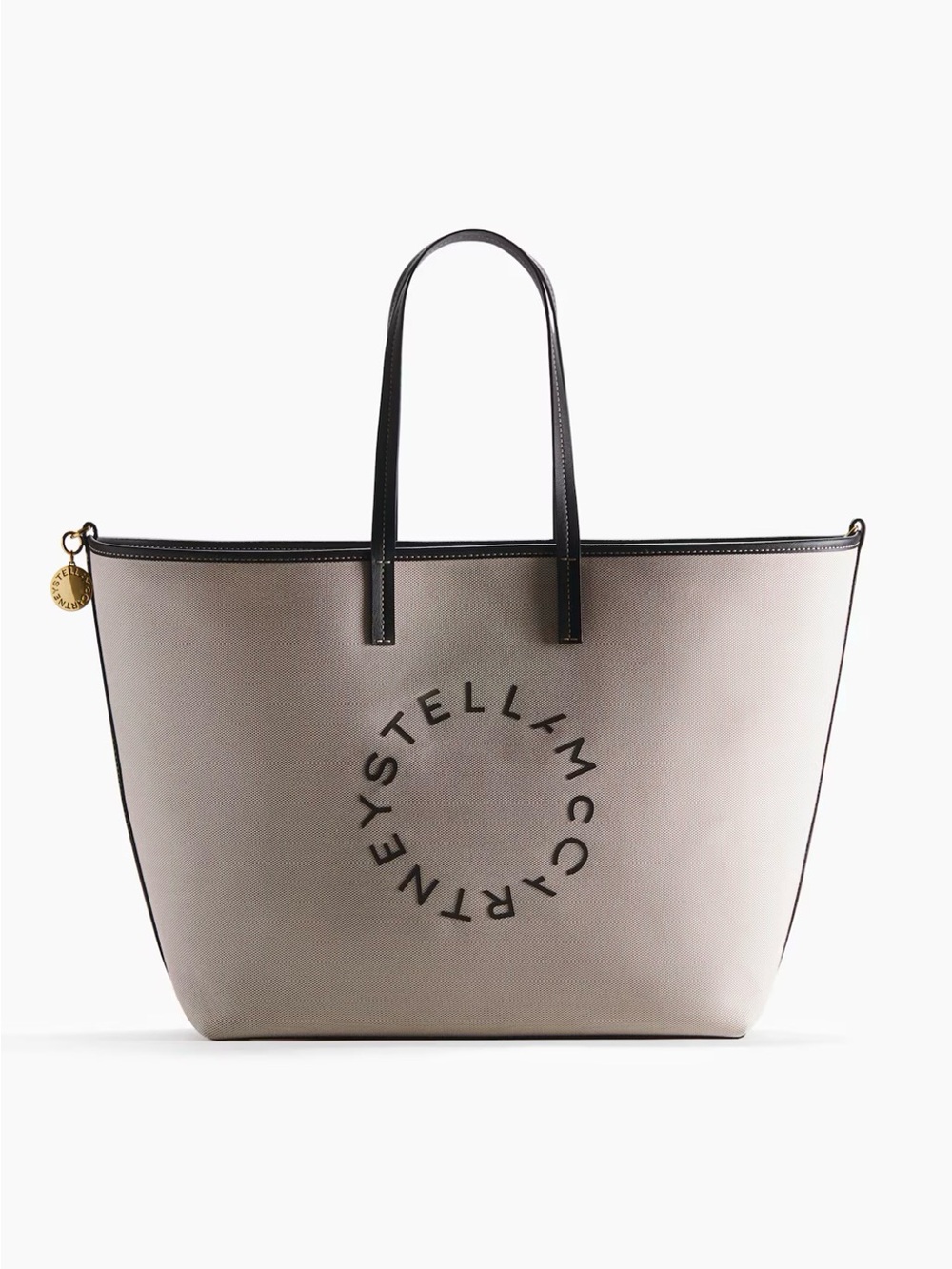 Stella McCartney Beige Tote with Black Trim and Logo